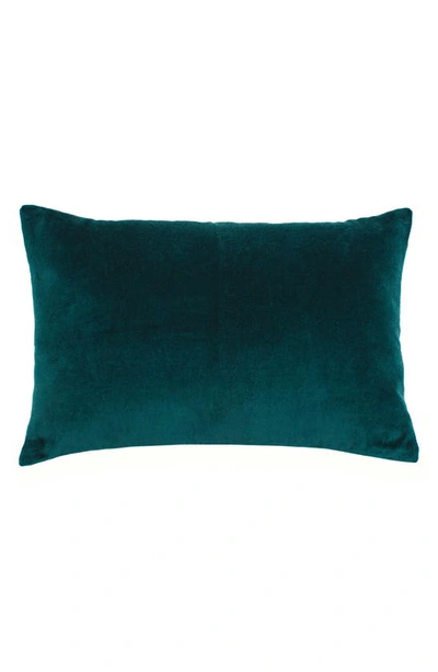 Shop Kate Spade Reversible Velveteen & Linen Accent Pillow In Botanical Garden/ Icy Aqua