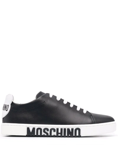 Shop Moschino Logo-print Low-top Sneakers In Black