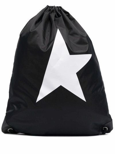 Shop Golden Goose Star Collection Drawstring Backpack In Black