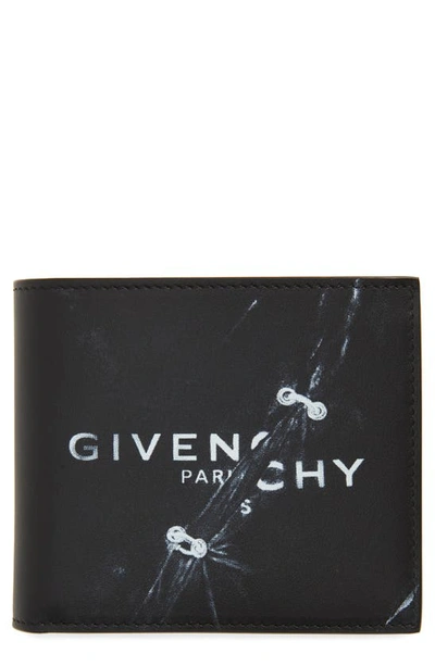 Shop Givenchy Trompe L'oeil Ring Logo Leather Bifold Wallet In Black