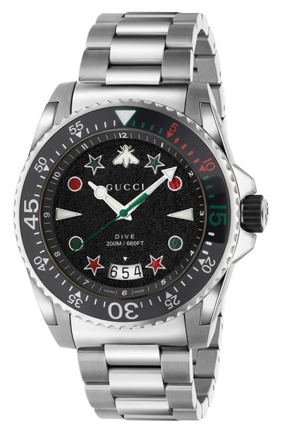 Shop Gucci Dive Bracelet Watch, 55mm X 50mm In Black