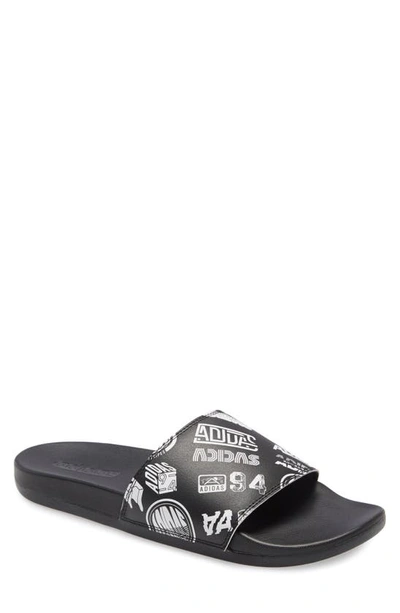 Shop Adidas Originals Adilette Cloudfoam Mono Sport Slide In Core Black/ Ftwr White