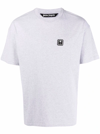 Palm Angels Palm Angel - Pxp Classic Tee Melange Gray White In Grau