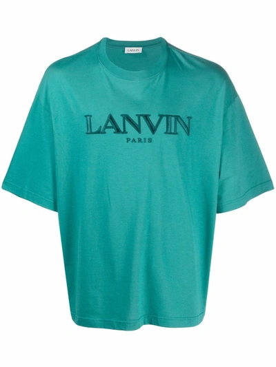 Shop Lanvin Logo-patch T-shirt In Blau