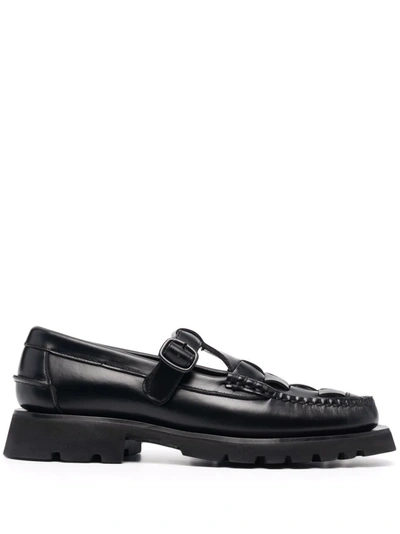 Shop Hereu Soller Sport Tread Sole T-bar Loafers In Black