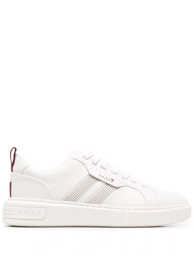 Shop Bally Maximo Low-top Leather Sneakers In Weiss