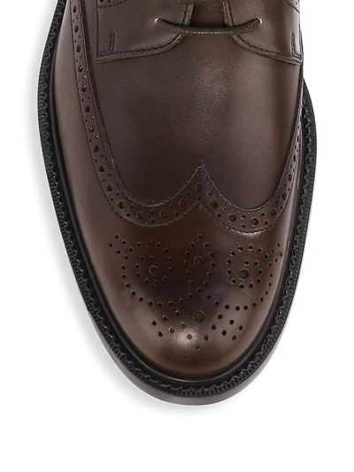 Shop Tod's Lace-up Leather Wing Tips In Brown