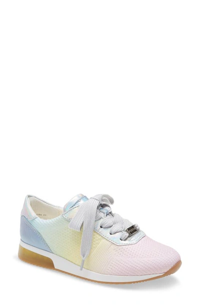 Shop Ara Leigh Lace-up Sneaker In Pastel Multi Woven Stretch