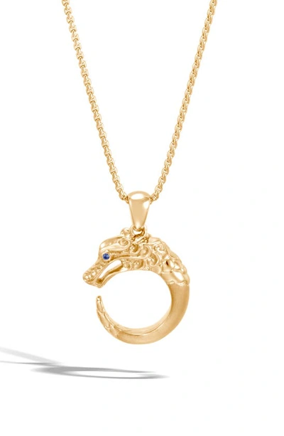 Shop John Hardy Legends Naga 18k Gold Pendant Necklace In Gold/ Diamond