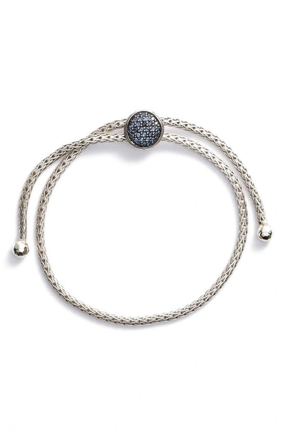 Shop John Hardy Classic Chain Sapphire Pull Bracelet In Silver/ Black Sapphires