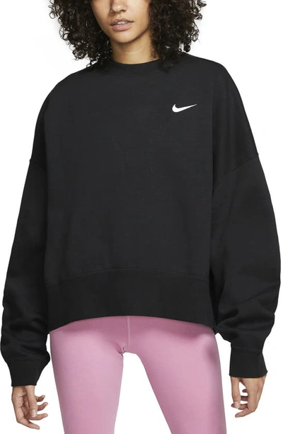 Shop Nike Sportswear Crewneck Sweatshirt In Black/ White