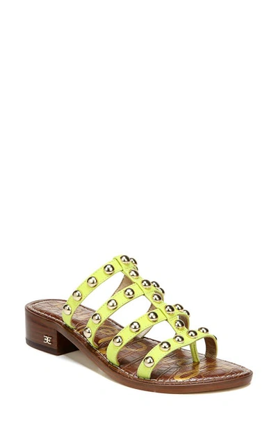 Shop Sam Edelman Juniper Studded Gladiator Slide Sandal In Lime Cocktail Leather