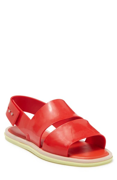 Shop Melissa Carbon Slingback Sandal In Red Beige