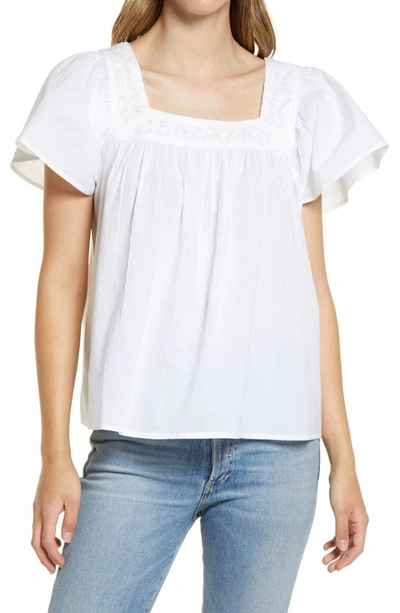 Caslonr Lace Detail Top In White