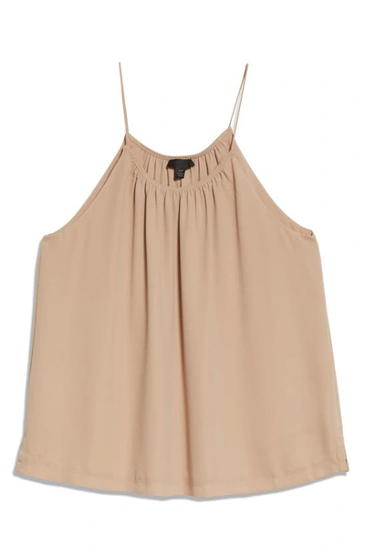 Shop Atm Anthony Thomas Melillo Scoop Neck Crepe Georgette Camisole In Camel