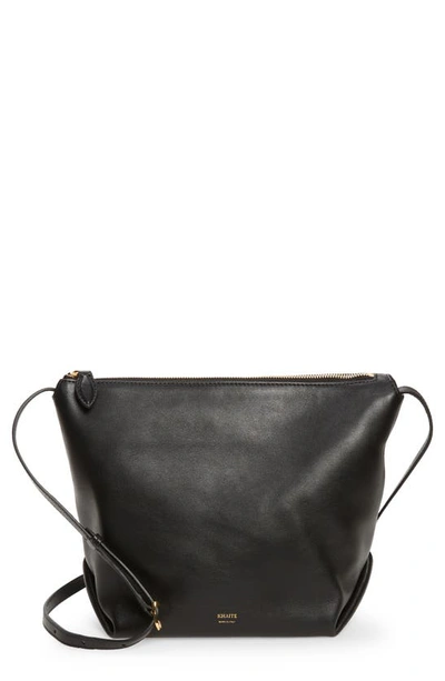 Shop Khaite The Frances Leather Shoulder Bag In Black