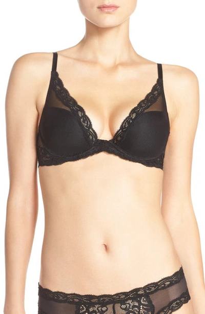 Natori Feathers Nursing Plunge Contour Underwire Bra 730023m In Black