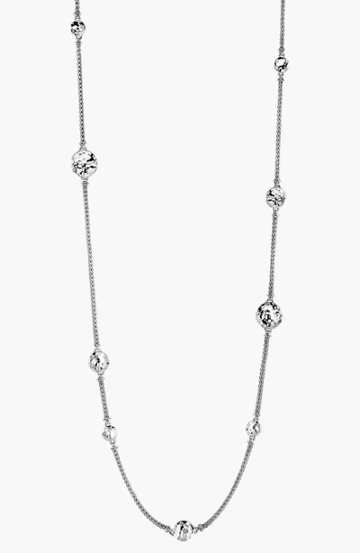 Shop John Hardy Dot Hammered Station Necklace In Silver
