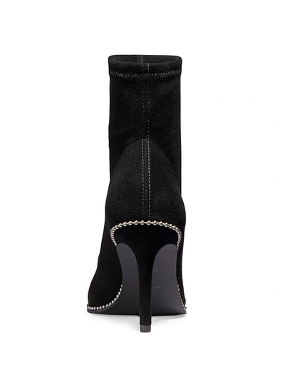Shop Coach Whitny Bead-trim Suede Sock Boots In Black
