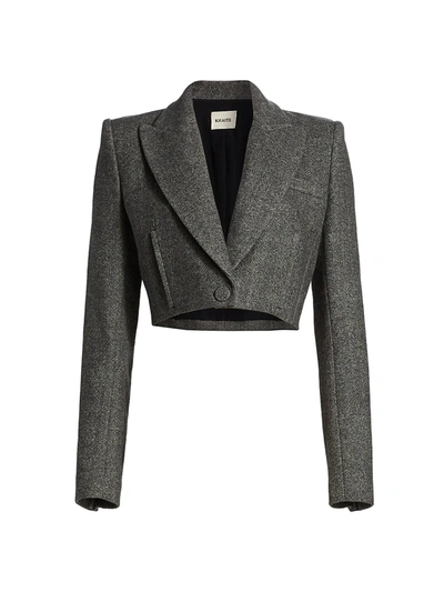 Shop Khaite Women's Lucille Cropped Wool Blazer In Heather Grey