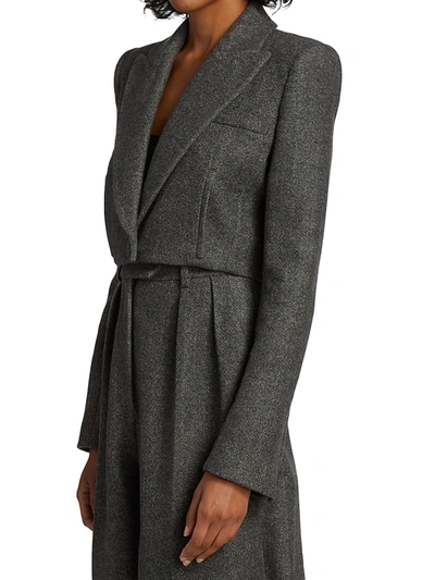Shop Khaite Women's Lucille Cropped Wool Blazer In Heather Grey