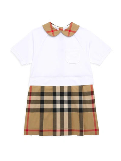 Shop Burberry Little Girl's & Girl's Check Shirtdress In Arhive Beige