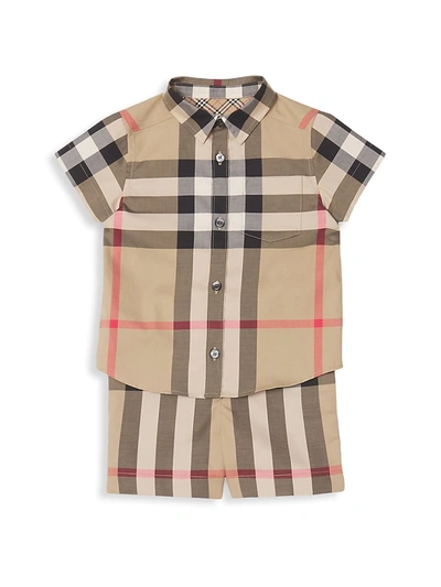 Shop Burberry Baby Boy's & Little Boy's Vintage Check Shorts In Archive Beige