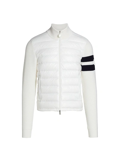 Shop Moncler Wool-blend Cardigan In White