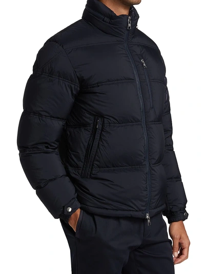 Shop Moncler Men's Delaume Zip-up Puffer Jacket In Blue Navy