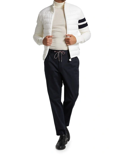 Shop Moncler Wool-blend Cardigan In White