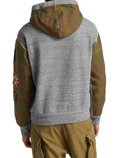 Shop Dsquared2 Camouflage Patch Hoodie In Camo Grey