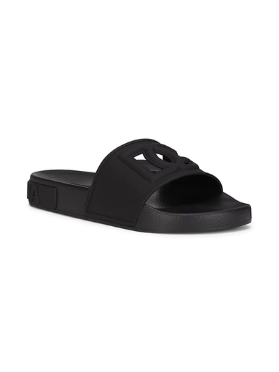 Shop Dolce & Gabbana Interlocking Dg Cutout Pool Slide Sandals In Rosso
