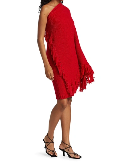 Shop Alejandra Alonso Rojas Shawl Cashmere & Wool Knit Dress In Red