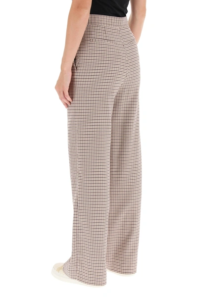 Shop See By Chloé Sailor Houndstooth Check Trousers In Brown,white