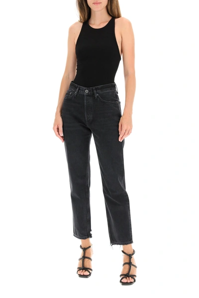 Shop Agolde Lana Cropped Jeans In Black