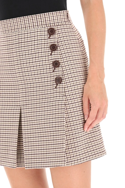 Shop See By Chloé Mini Skirt With Buttons In Brown,white