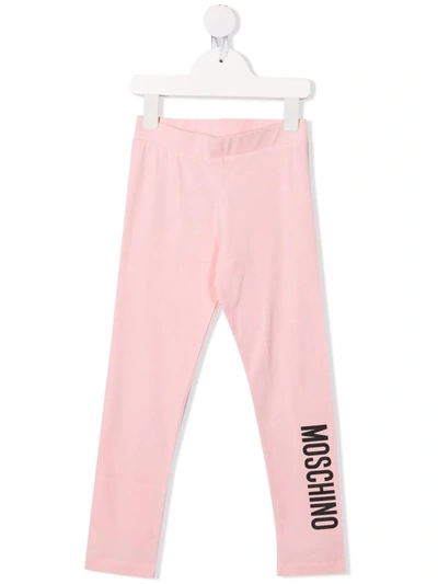 Shop Moschino Logo-print Tracksuit Bottoms In 粉色