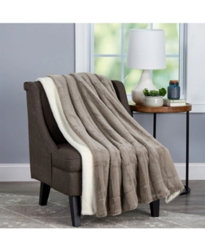Shop Baldwin Home Oversized Soft Fluffy Vintage-look Throw Blanket In Brown