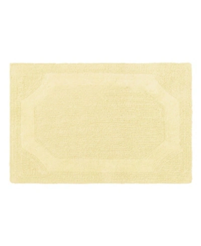 Laura Ashley Reversible Cotton Bath Mat, 17" X 24" In Yellow