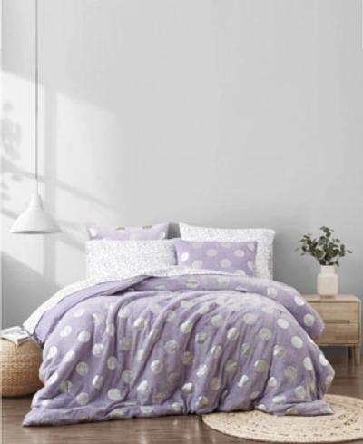 Shop Material Girl Metallic Dot Full 7 Piece Comforter Set Bedding In Purple