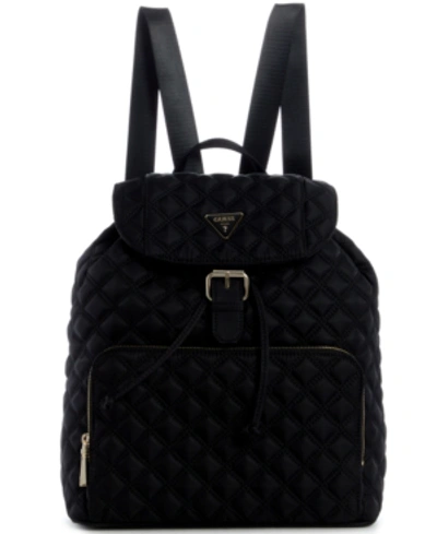 Shop Guess Jaxi Large Quilted Backpack, Created For Macy's In Black