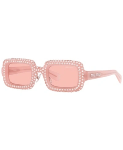 Shop Miu Miu Women's Sunglasses, Mu 09xs 47 In Pink Opal