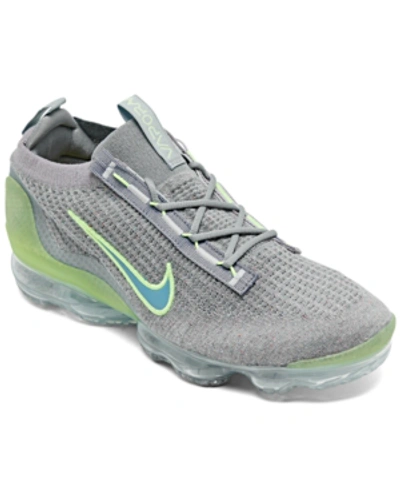 Shop Nike Men's Air Vapormax 2021 Fk Running Sneakers From Finish Line In Particle Gray