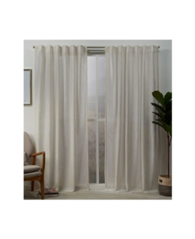 Shop Exclusive Home Muskoka Teardrop Slub Embellished Hidden Tab Top Curtain Panel Pair, 54" X 84" In Natural