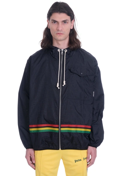 Shop Palm Angels Casual Jacket In Black Polyamide