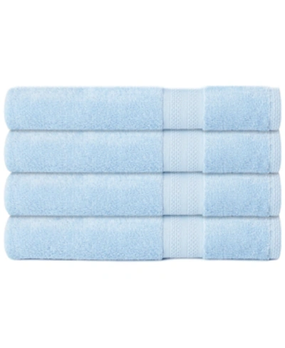 Shop Sunham Soft Spun Cotton 4-pc. Bath Towel Set Bedding In Blue