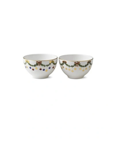 Shop Royal Copenhagen Star Fluted Christmas Chocolate Bowl, Set Of 2 In Multi