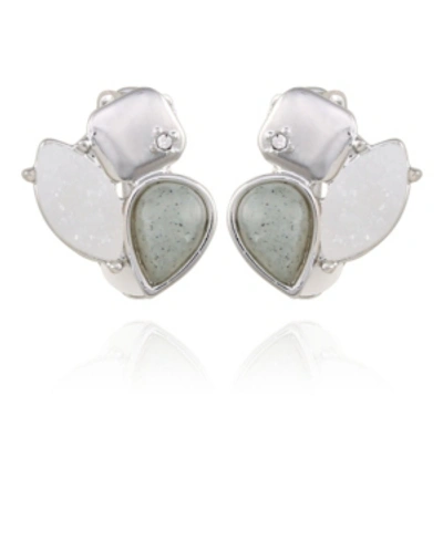 Shop T Tahari Perfectly Natural Clip Earring In Silver-tone