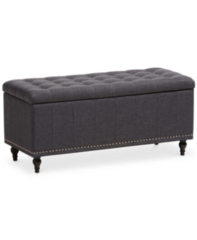 Furniture Kaylee Button-tufted Storage Ottoman Bench In Dark Grey