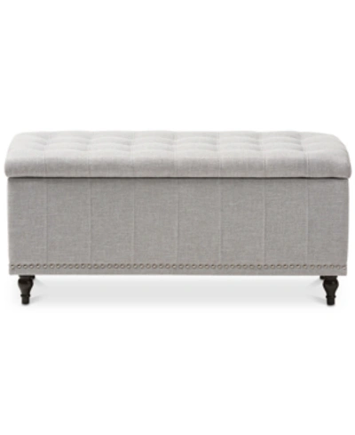 Furniture Kaylee Button-tufted Storage Ottoman Bench In Greyish Beige